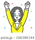 泣きながらバンザイする女性 106386144