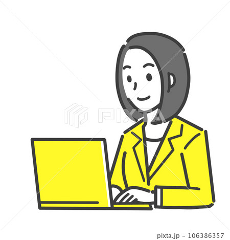 パソコンを操作する女性 106386357