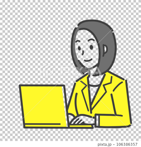 パソコンを操作する女性 106386357