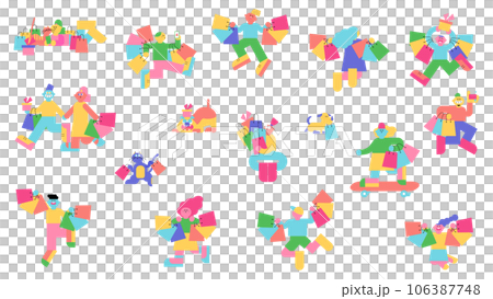 Set of people enjoying shopping Set of people enjoying shopping 106387748