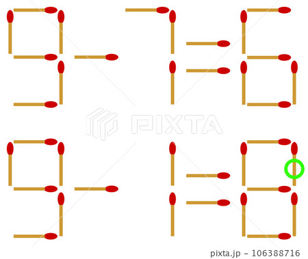マッチ棒を動かして正解させる数学の問題と回答 106388716