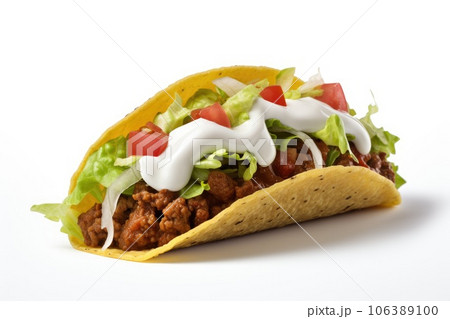 Mexican food tacos isolated on white background 106389100