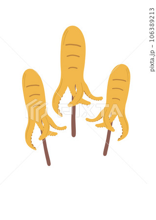 Asian octopus sticks hand drawn vector set Asian octopus sticks hand drawn vector set 106389213