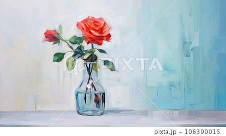S,Kuramoto 「花瓶の薔薇」油彩画67.5×87絵￼53×73cm20P