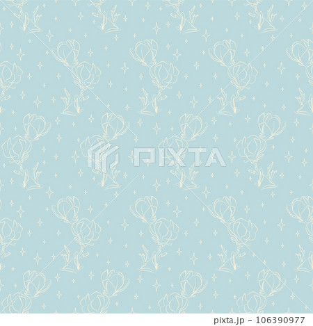 Seamless pattern hand drawn flower sketch neutral illustration Seamless pattern hand drawn flower sketch neutral illustration 106390977