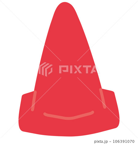 シンプルにデフォルメした三角コーンの手書きイラスト 106391070