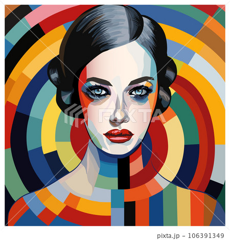 Portrait of a young woman in the style of 1920-1930 106391349