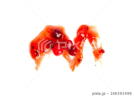 Cranberry Jam Smear, Red Marmalade Splash, Cranberries Jelly, Fruity Confiture Smudge 106391499