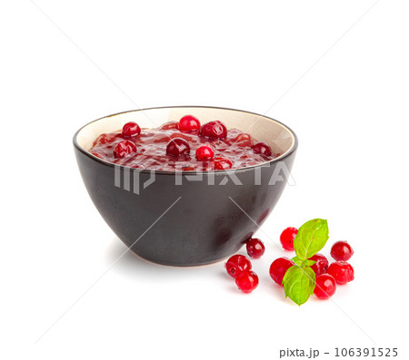 Cranberry Jam Smear, Red Marmalade Splash, Cranberries Jelly, Fruity Confiture Smudge 106391525