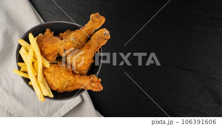 Chicken Legs Isolated, Fry Breaded Drumstick, Deep Fried Chicken Pieces Chicken Legs Isolated, Fry Breaded Drumstick, Deep Fried Chicken Pieces 106391606