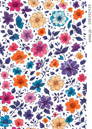 Colorful floral seamless pattern design,generative ai Colorful floral seamless pattern design,generative ai 106392439