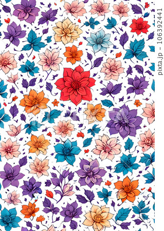 Colorful floral seamless pattern design,generative ai Colorful floral seamless pattern design,generative ai 106392441