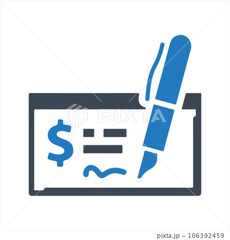 Bank Cheque Icon. Sign a Check Icon, vector and glyph 106392459