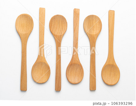 Wooden Spoon Isolated, New Wood Spoons, Small Ladle, Vintage Kitchen Accessory, Retro Wooden Spoons Wooden Spoon Isolated, New Wood Spoons, Small Ladle, Vintage Kitchen Accessory, Retro Wooden Spoons 106393296