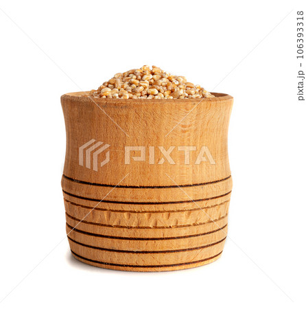Wheat Grains, Barley Pile, Dry Cereal Seeds, Wheat Grains Heap on White 106393318