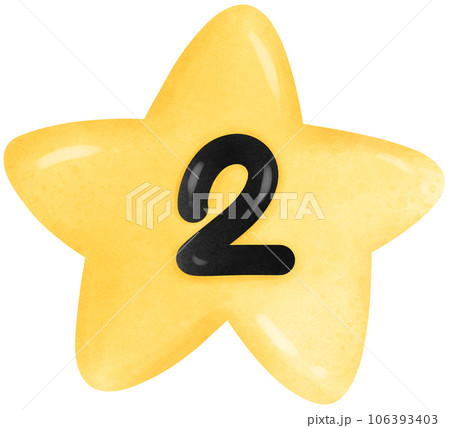Cute star watercolor number two 106393403