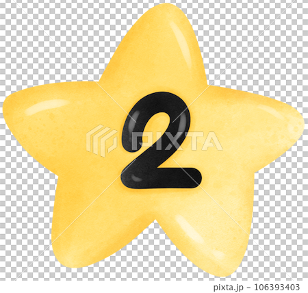 Cute star watercolor number two 106393403