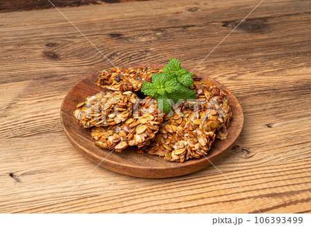 Pumpkin Seeds Cookies, Pepita Grains Biscuit, Healthy Cereal Crackers, Homemade Pumpkin Seed Cookie 106393499