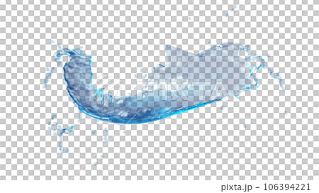 Image of a transparent water splash. 3d rendering 106394221