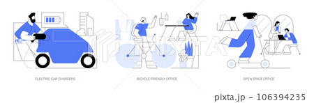 Office transportation isolated cartoon vector illustrations se 106394235