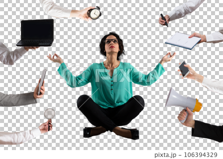 businesswoman does yoga exercise to relax himself from business life businesswoman does yoga exercise to relax himself from business life 106394329