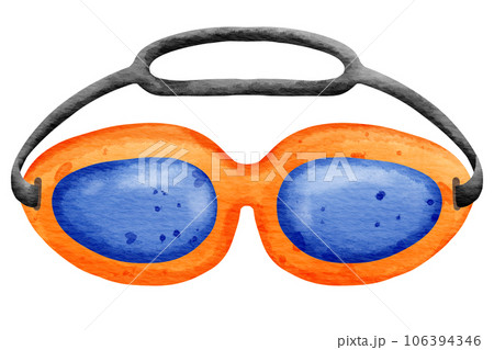 Isolated cute and colorful swimming goggle in watercolor style and transparent background Isolated cute and colorful swimming goggle in watercolor style and transparent background 106394346