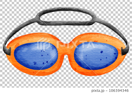 Isolated cute and colorful swimming goggle in watercolor style and transparent background Isolated cute and colorful swimming goggle in watercolor style and transparent background 106394346