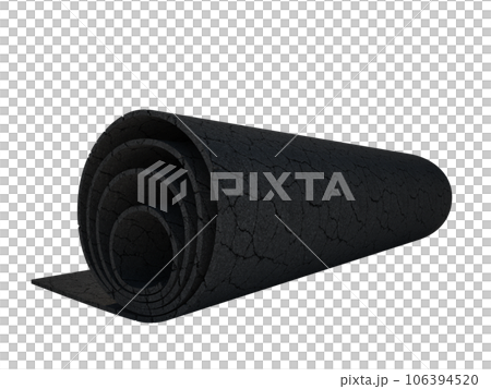 Isolated 3d rendering of a road rolled up 106394520