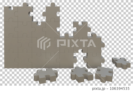 3d rendering of a wall made of puzzles 106394535