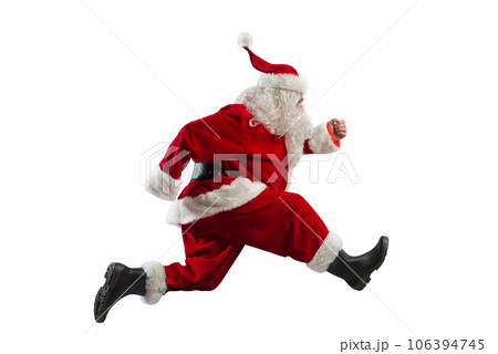 santa claus runs fast to deliver for christmas eve santa claus runs fast to deliver for christmas eve 106394745