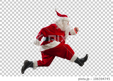 santa claus runs fast to deliver for christmas eve santa claus runs fast to deliver for christmas eve 106394745