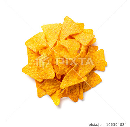 Nachos Chips Isolated, Mexican Triangle Corn...の写真素材