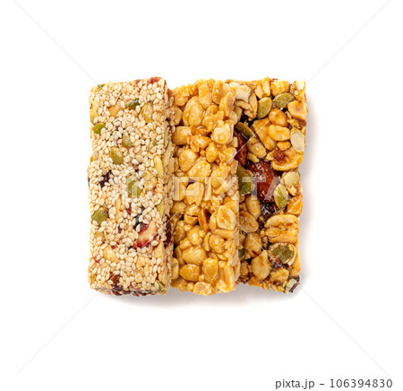Nut Bar Isolated, Energy Snack with Nuts, Chocolate Muesli Dessert, Protein Candy Bar, Fitness Breakfast Nut Bar Isolated, Energy Snack with Nuts, Chocolate Muesli Dessert, Protein Candy Bar, Fitness Breakfast 106394830