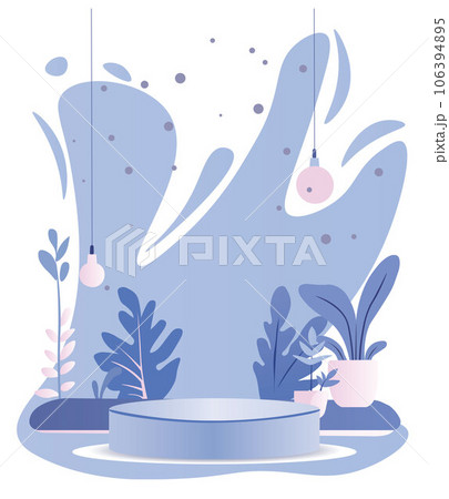 Round podium for product presentation in 3d creative composition. Soft colors Round podium for product presentation in 3d creative composition. Soft colors 106394895