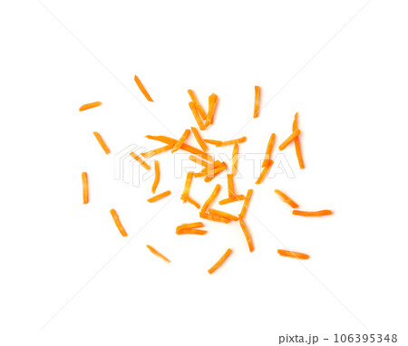 Fresh Diced Carrot, Raw Carrot Cubes Closeup, Chopped Orange Root Vegetable, Diced Carrots Pile 106395348