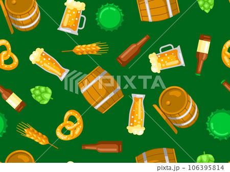 Pattern with beer objects. Beer festival or Oktoberfest. 106395814