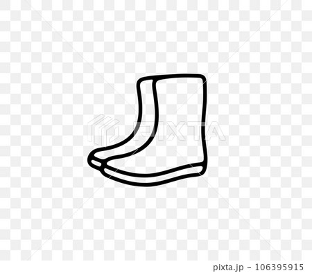Rubber boots, gumboots, watertight shoes, linear graphic design. Footwear, footgear, boots, waterproof, gardening and horticulture, vector design and illustration 106395915