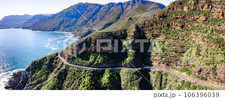 Aerial view of Chapman's Peak drive in Cape Town, Western Cape, South Africa 106396039