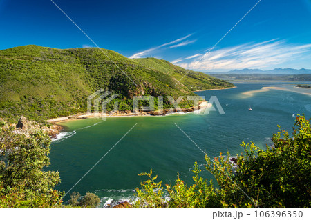 Aerial view of Knysna Heads in Knysna, Garden Route, South Africa 106396350