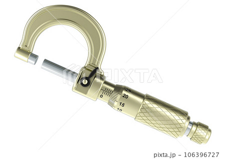 Micrometer, micrometer screw gauge. 3D rendering 106396727