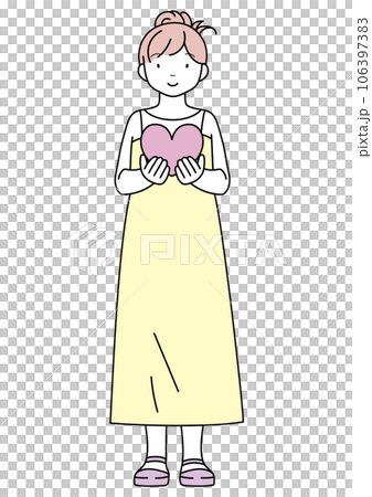 微笑的女人與心 微笑的女人與心 106397383