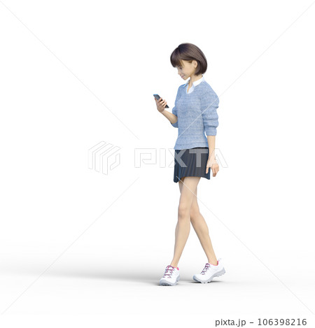 スマートフォンを見せる女子学生 perming3DCGイラスト素材 スマートフォンを見せる女子学生 perming3DCGイラスト素材 106398216
