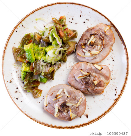 turkey legs with salad 106399487
