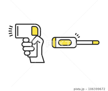 電子体温計、体温計、検温のイラストアイコン 電子体温計、体温計、検温のイラストアイコン 106399672