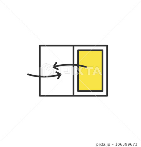 お部屋の換気、空気の入れ替えのイラストアイコン 106399673