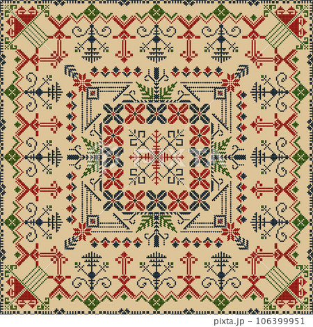 Latvian embroidery vector seamless pattern 47 Latvian embroidery vector seamless pattern 47 106399951