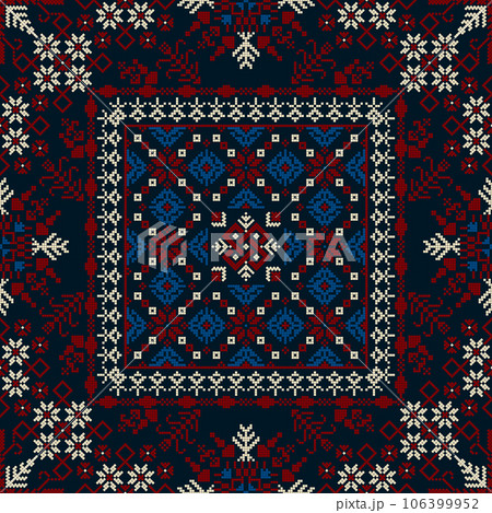 Latvian embroidery vector seamless pattern 48 106399952