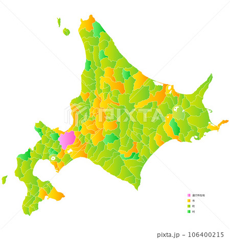 北海道と市町村地図 北海道と市町村地図 106400215