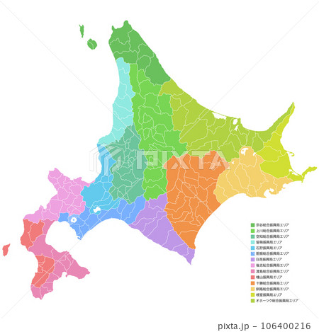 北海道と市町村地図 北海道と市町村地図 106400216