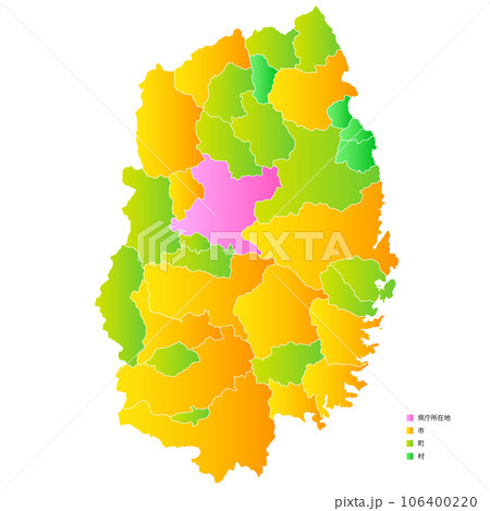 岩手県と市町村地図 106400220